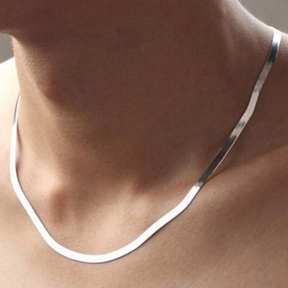 *NEW 925 Sterling Silver Snake Chain Necklace